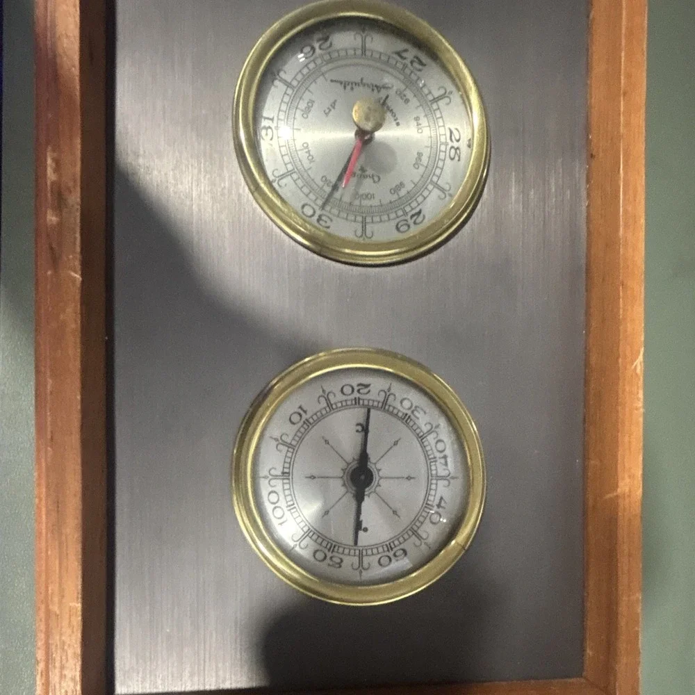 Vintage Venture Productions 3-Gauge Weather Station MCM Wood Barometer Manua